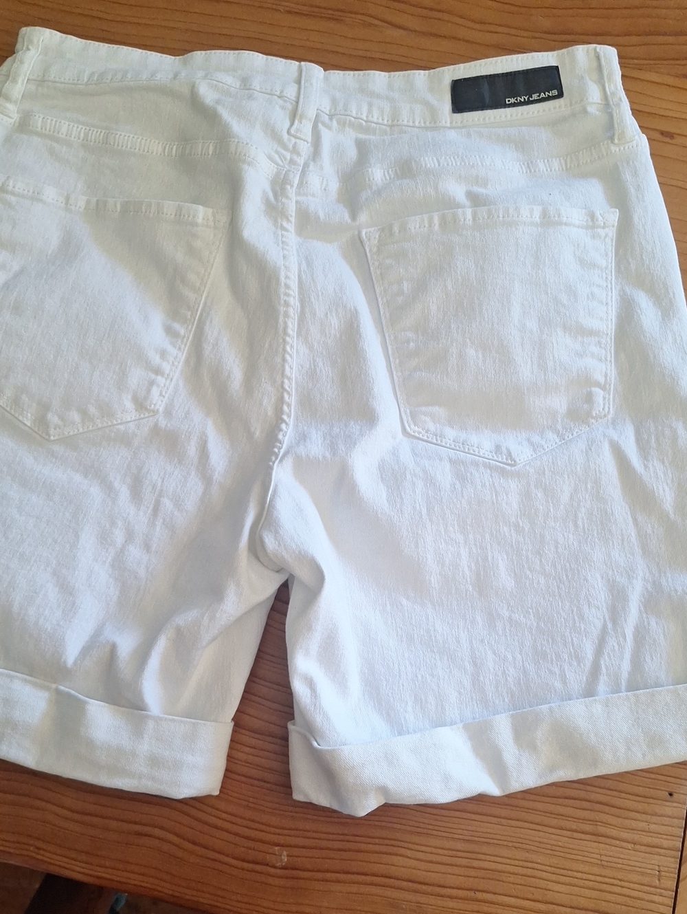 DKNY Womens White Jean Shorts - Picture 3 of 4